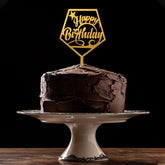 PartyCorp Gold Pentagon Shaped Acrylic Happy Birthday Cake Topper, 1 Piece